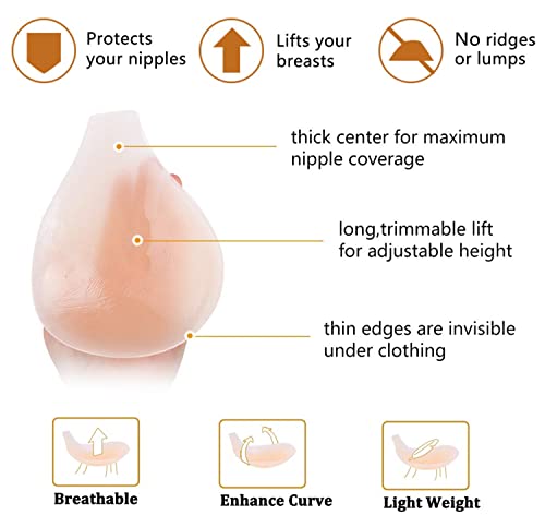 Adhesive Bra, Breast Lift Strapless Backless Silicone Bra Nippless Covers Push Up Self Invisible Sticky Bra For Women (C/D Cup, Large) #TOP4