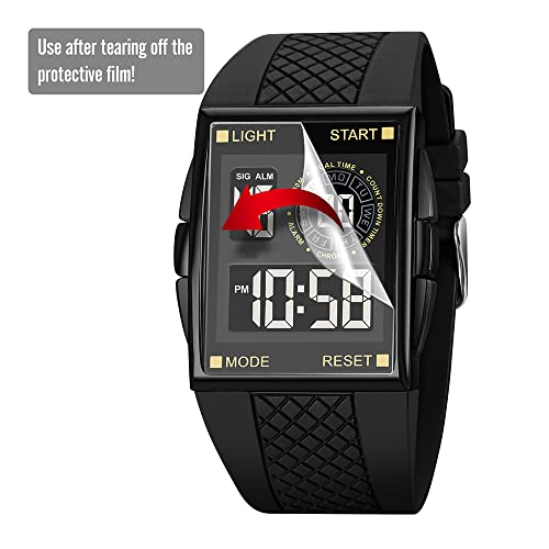 Pasoy Unisex Digital Bracelet Watch Backlight Mens Women Boys Square Alarm Led Black Rubber Watchband Sports Outdoor Waterproof Watch #TOP6