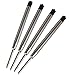 Zutan Luxury Ballpoint Pen Refills - 0.7 mm Elegant Black ink refills for Black and Silver, Leather Stitched and Silver Ballpoint Pen (Pack of 4)