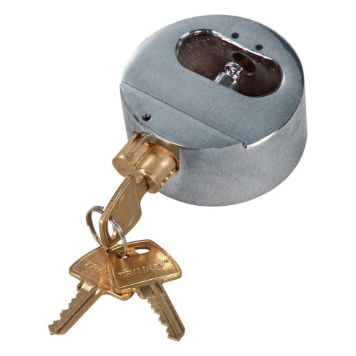 Image of Trimax, (THPXLALSV, Silver, Solid Aluminum Hockey Puck Internal Shackle Lock, Universal Fit