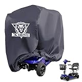 XYZCTEM Mobility Scooter Storage Cover,Heavy Duty 420D Polyester Oxford Waterproof,Durable, UV, Water Resistant Covers with Storage Bag & Protective Reflective Strip(Grey,48 inch Length)
