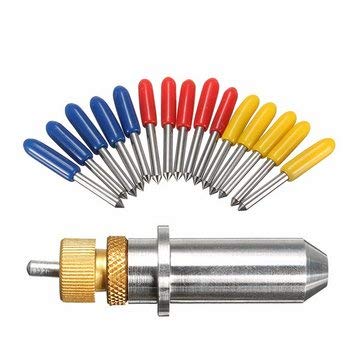 Generic Cutting Plotter Vinyl Cutter Blade Holder With 15Pcs 30 45 60 Degree Blades