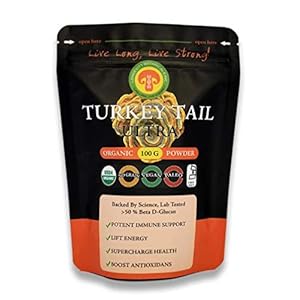 Longevity Botanicals Organic Turkey Tail Mushroom Powder – Turkey Tail Mushroom Supplement – Promotes a Balanced Immune…