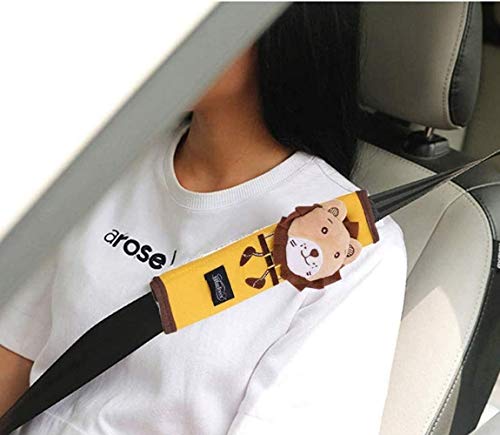 カーシートベルトパッド キッズ ショルダーパッド シートベルトカバー カーグッズ シートベルト用品 カー用品 子供パッド シートベルトパッド 車用シートベルトパッド ライオン