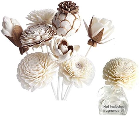 Proudnature Exotic Set of 7 Mixed Sola Wood Flower Aroma Oil Reed Diffuserfor Home Fragrance.