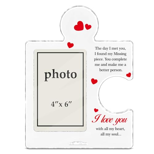 Romantic Acrylic Puzzle Photo Frame Gift (4x6)