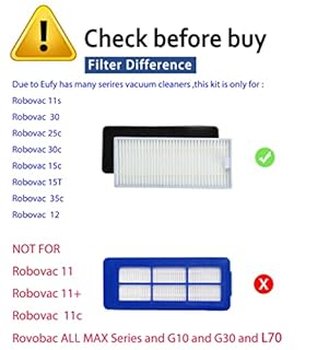 Avaenzo Lot de 26 pièces de rechange et accessoires compatibles avec Eufy Robovac 11s 12 25C 15T 30C 35C 39C Roulette avant directionnelle Brosse latérale/de balayage/rouleau principal Filtre