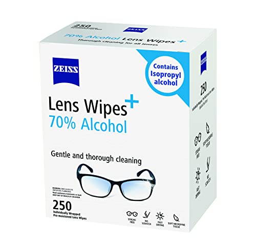 Zeiss Pre-Moistened Lens Cleaning Wipes With 70% Alcohol, 250 Count #TOP2