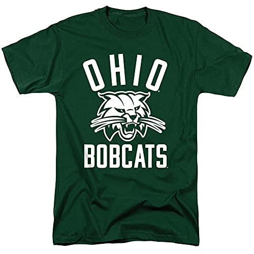 Ohio University Official Large One Color Logo Short Sleeve Mens Cotton T-Shirt Hunter Green Large