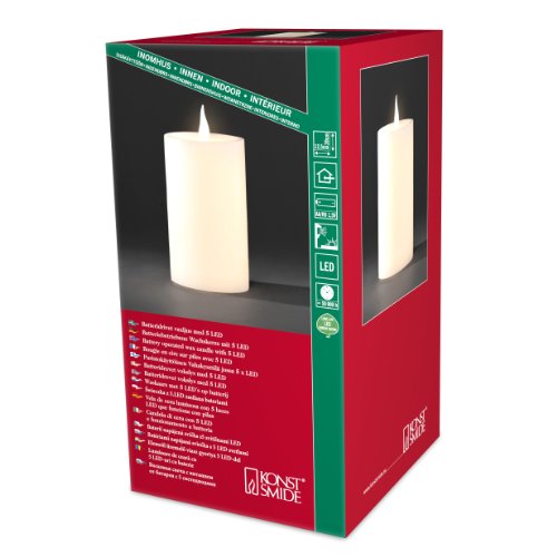 1971-100 Candela in cera LED bianco con sensore luce 2 diodi batteria