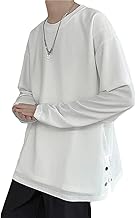 Poperdision Men's Long Sleeve T-Shirt, Autumn Clothing, Cut and Sewn, T-Shirt, Clothing, Men's Fashion, Large Size, Plain, Lightweight, Soft Silhouette, Stylish, Fashion