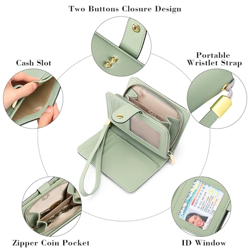 GAEKEAO Ladies Leather Purse RFID Blocking Women's Wallet Bifold Ladies Credit Card Wallet with Zip Around Coins Section Real Leather Purse - Image 4