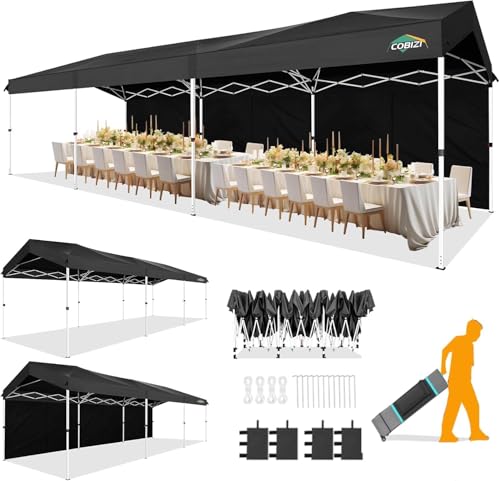 COBIZI 10x30 Party Tent with Wheeled Bag 10x30 Pop up Canopy...