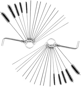 Set of 2 Carburetor cleaner tools kit Jet Cleaning Brushes Jet Pipe Cleaning Needles Carb Jet Dirt Cleaner kit 10 Brushes 20 Needles and 2 Throttle Wrench