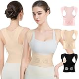 babaka Posture Corrector for Women, Invisible Lightweight Adjustable Back Brace for Upper and Lower Back Pain Relief, Hunchback, Hump, Scoliosis, Thoracic, Spine Corrector Under Clothes (Beige, Large, Waist: 35''-42'')