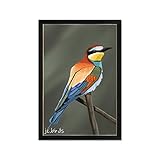  jz.birds gemalter Bienenfresser Vogel Poster auf Premium-Fotopapier