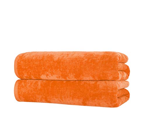 Diplomat Beach Towels Terry Velour 30x60 2-Pack (Orange PMS 1505-C) 11.0 Lbs per Doz 100% Cotton