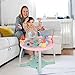 HONEY JOY Baby Activity Center, 5 in 1 Infant Jumper & Standing Play Table w/ 360° Rotary Seat, 6 Toys, 3 Adjustable Heights, Lights, Music & Sounds, Activity Center for Babies 6-36 Months (Pink)