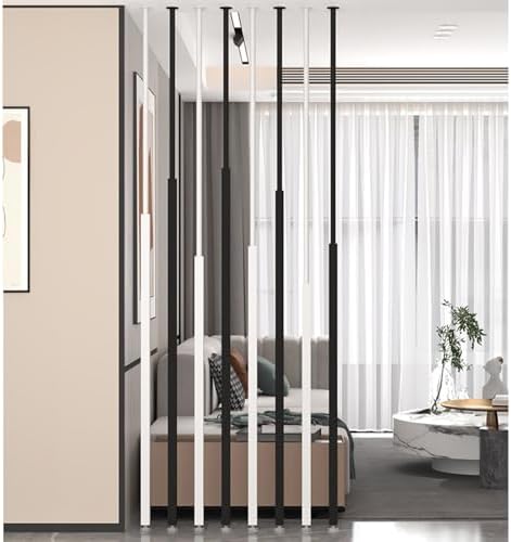 Adjustable Height White Hanging Room Divider - Privacy Screen for Washroom, Balcony, Stairwell & Entrance - 75CM (29.5IN) Decorative Grille Post Column Decor