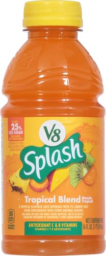 V8 Splash Tropical Blend Flavored Juice Beverage, 16 fl oz Bottle (12 Pack)