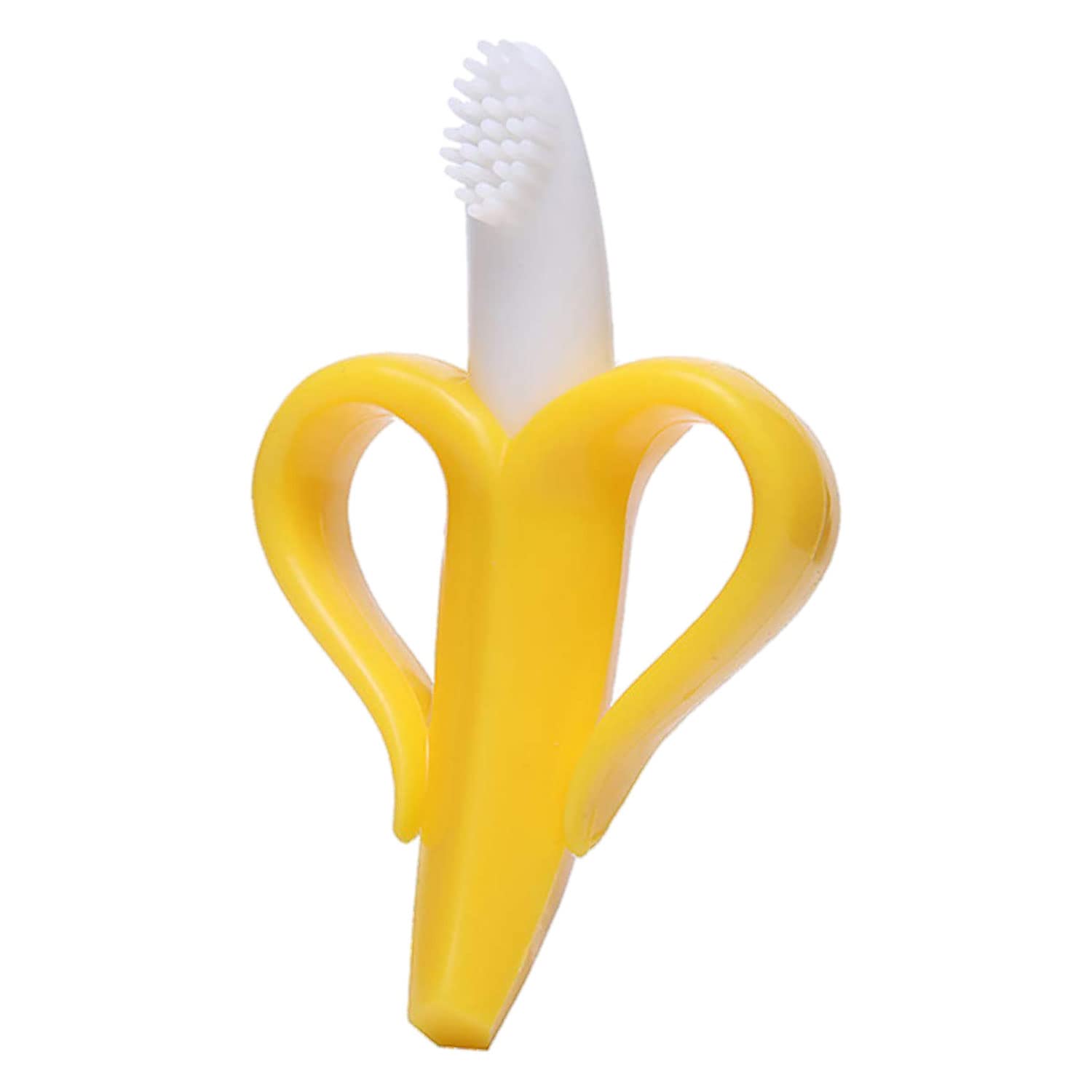 Hopop Silicone Teether for 3 to12 Months Baby | Banana Teether with Soft Bristles | Soft and Flexible Baby Teether | 100% Safe for Infants & Babies | Easy to Hold and Chew | BPA Free | Yellow-image-29