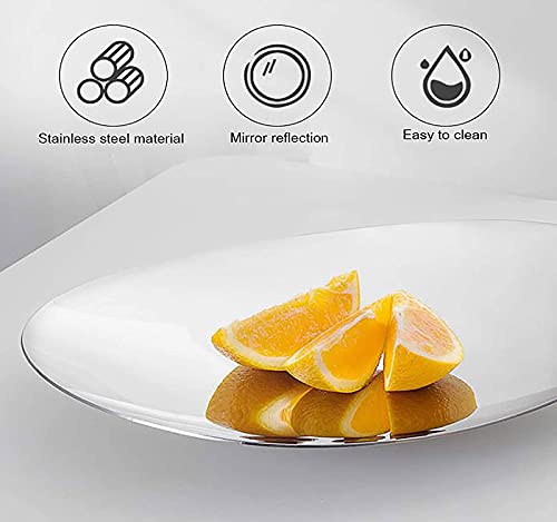 Youyouxi Fruit Bowl Dish Stainless Steel,Multipurpose Large Salad Bowl For Fruit Salad Snacks Decorative Wave Bowls,This Metal Serving Bowl(Size:34.5X6Cm(14X2Inch),Color:b) #TOP4