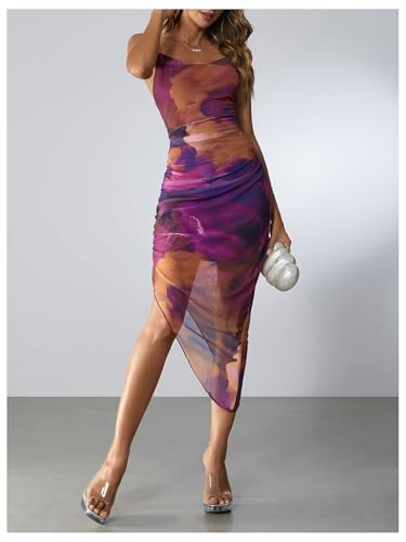 SOLY HUX Women's Tie Dye Cowl Neck Split Hem Bodycon Cami Dress Backless Long Dresses3