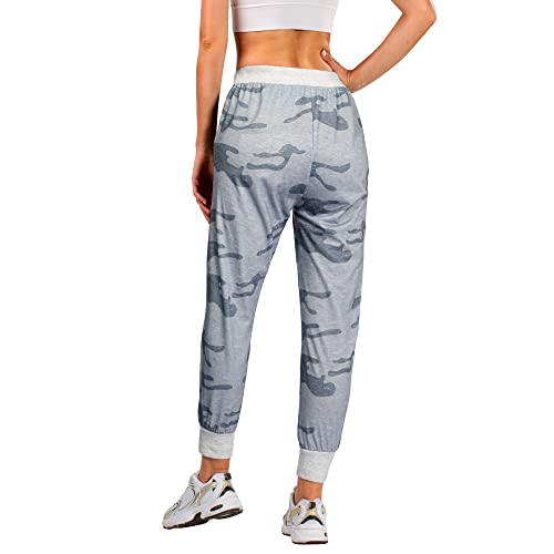 Epoew Women's Camo Sweatpants Active Casual Camouflage Drawstring Elastic Waist Workout Jogger Pants With Pockets #TOP4