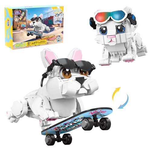 Image of Wise Block 2-in-1 French Bulldog & Cat Building Set, 659 PCS, Ages 12+