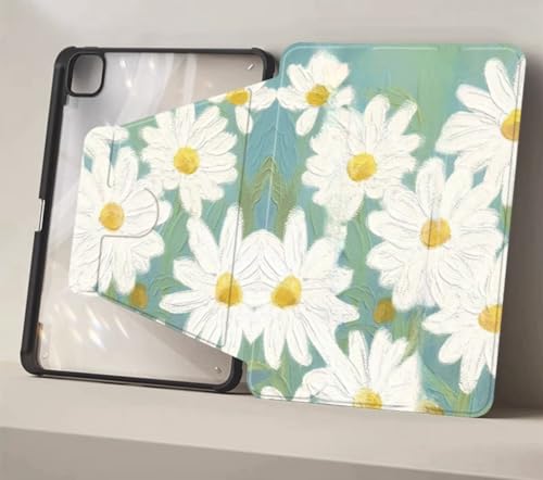 縦置き iPad7 iPad8 iPad9ケース 花柄 可愛いカバー ペンホルダー付き 360度回転式 iPad 第9世代 第8世代 第7世代 女性 人気 軽量 薄型 透明 10.2インチ 保護ケース かわいい オリジナル お洒落 ブック式 レディース 柄物 イラスト, A 花柄