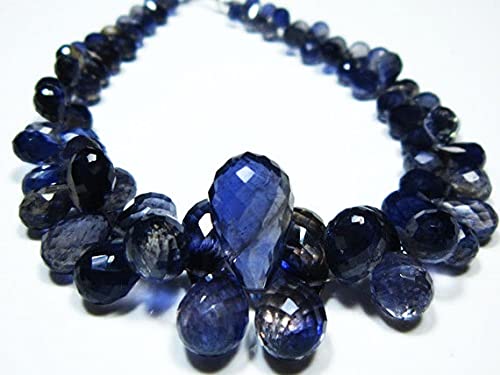 Iolite Faceted Tear Drops au fil de 7 pouces : créez vos bijoux d'été bohèmes