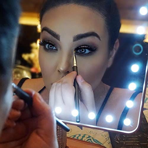 Impressions Touch Pro Makeup Mirror With Led Lights And Bluetooth Speaker, 360 Adjustable Rotation Rectangle Vanity Mirror With Touch Screen Switch And Usb Charging Port (Champagne Gold) #TOP3