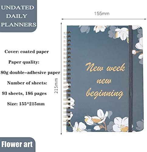 Weekly Planners, Planner Notebook Undated With Weekly To View A5 Hardback Time Organizer, Weekly Goals Notepad And Habit Tracker
