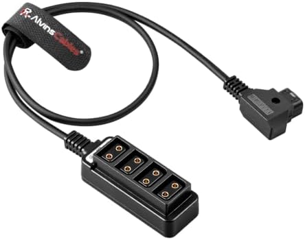 Alvin's Cables D-tap Splitter Cable D-tap Male to 4 Port Dtap Female Power Supply for V-Mount Camera Battery P-tap Power Hub 60cm| 23.6inches