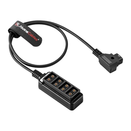 Alvin's Cables D-tap Splitter Cable D-tap Male to 4 Port Dtap Female Power Supply for V-Mount Camera Battery P-tap Power Hub 60cm| 23.6inches