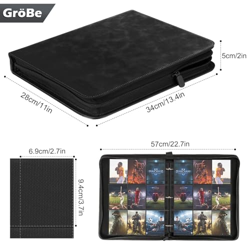 Trading Cards Binder 9 Pockets, 540 Cards Trading Cards Album, Portable Waterproof PU Card Holder - Image 2