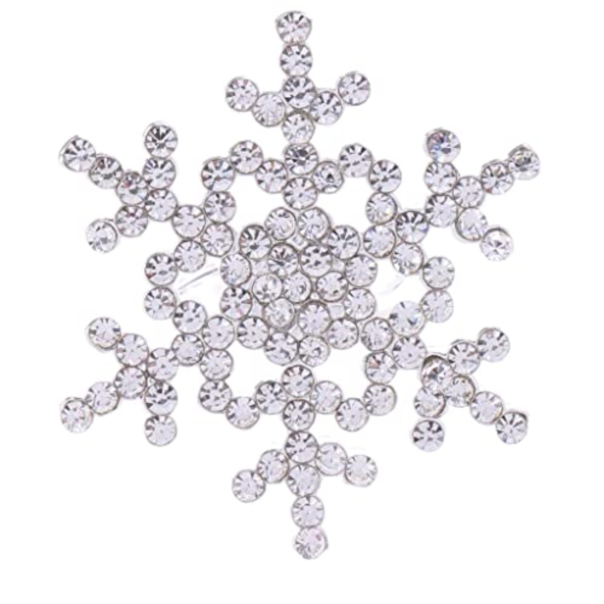 Charming Rhinestone Snowflake Finger Ring, Perfect for Parties