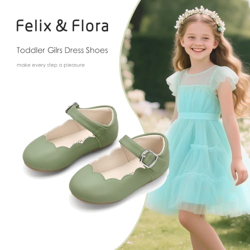 Image of Felix & Flora Toddler Flower Girl Dress Shoes - Baby Girl Ballet Mary Jane Flats for Party School Wedding
