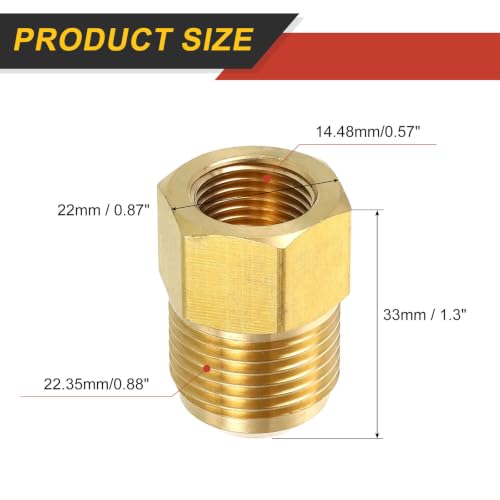 uxcell 2Pcs Brass Pipe Fitting, 5/8 SAE Male x 3/8 SAE Female Pipe Adapter Flare Tube Fitting for Air Gas Line Refrigeration HVAC by uxcell - Used condition - Image 2