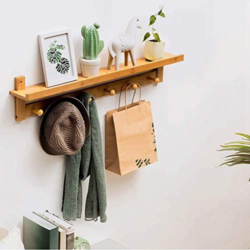 Perchero de pared de madera resistente para chaquetas y sombreros 2