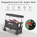 Sekey XXL Bollerwagen Faltbar Kinder 150L 150KG, Faltbarer Bollerwagen mit Dach Klappbarer Handwagen mit Sonnenschutz für Ausflug Strand Camping, S4018, Grau