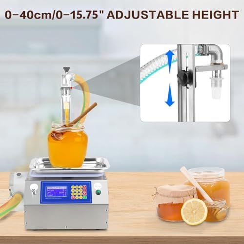 Automatic Viscous Liquid Filling Machine for Honey, 20-10000g Weighing System, Precision Thick Liquid Bottle Filler, Metal Pump for Efficient Liquid Dispensing