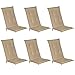 Beautissu Loft HL Set di 6 Cuscini per Sedia a Sdraio 120x50x6cm Resistente e Comodo Anche per sedie reclinabili, spiaggine e poltrone - Beige