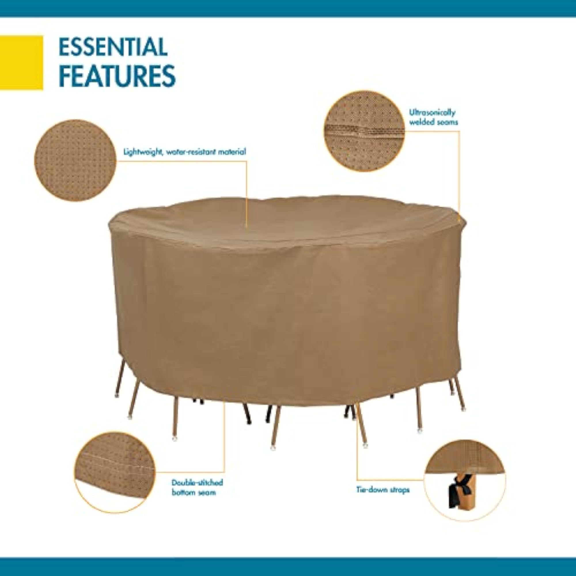 Essential Round Patio Table & Chair Set Cover, 90 in. Diameter