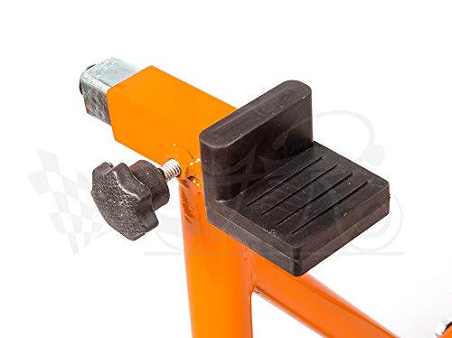 Image of GrandPitstop Paddock Stand with Swing Arm Rest and Bobbin Fork for KTM RC390 (Black and Orange)