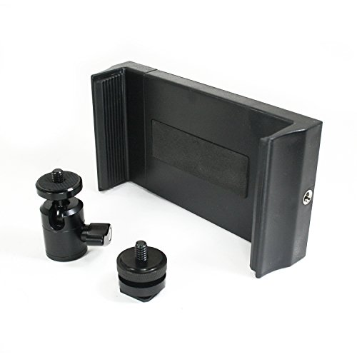 Livestream® Gear - Mini Ball Head with Lock, Hot Shoe Adapter & Tablet Mount. Easily Attach Your Tablet or Phone to Any Tripod, or DLSR Camera. (Ball Head Tablet Set)