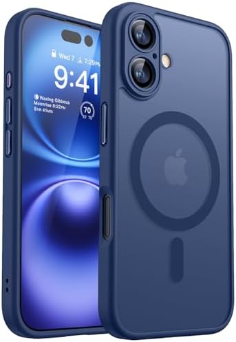 CANSHN für iPhone 16 Hülle mit Kameraschutz, Dunkelblau