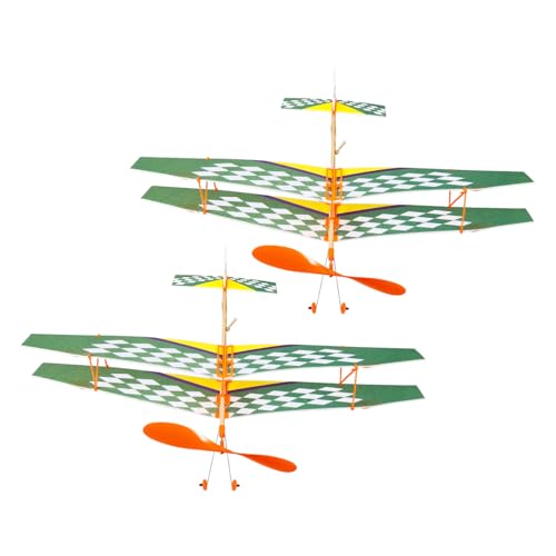 ADOCARN 2stücke Gummiband Betriebene Flugzeuge Aus Bausatz Für Interaktives Lernspielzeug Fördert Kreativität Und Praktische Fähigkeiten Zufällige Farbe