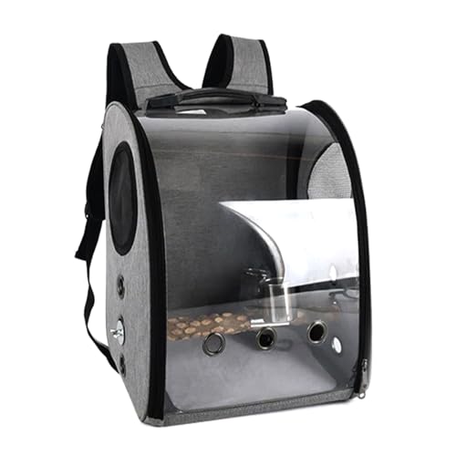 Mochila Pássaro Transporte Luxo Completa Com Visor (Cinza)