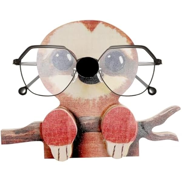 Drewniany uchwyt na okulary, motyw zwierzęcy, ręcznie wykonany, kształt leniwca, stojak na okulary, stojak na okulary przeciwsłoneczne, stojak na okulary przeciwsłoneczne, do domu, biura, na